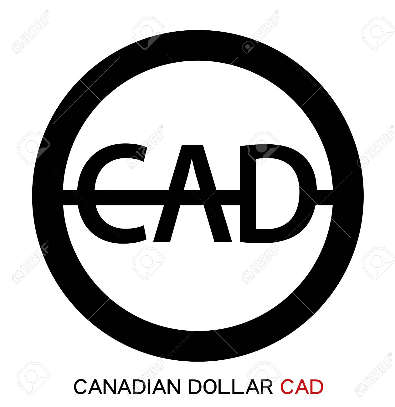 흰색 배경에 고립 된 벡터 캐나다 달러 아이콘 (캐나다 달러 기호). 플랫 블랙 CAD 기호 디자인, 캐나다 통화(은행 개념 그림)  로열티 무료 사진, 그림, 이미지 그리고 스톡포토그래피. Image 108287036