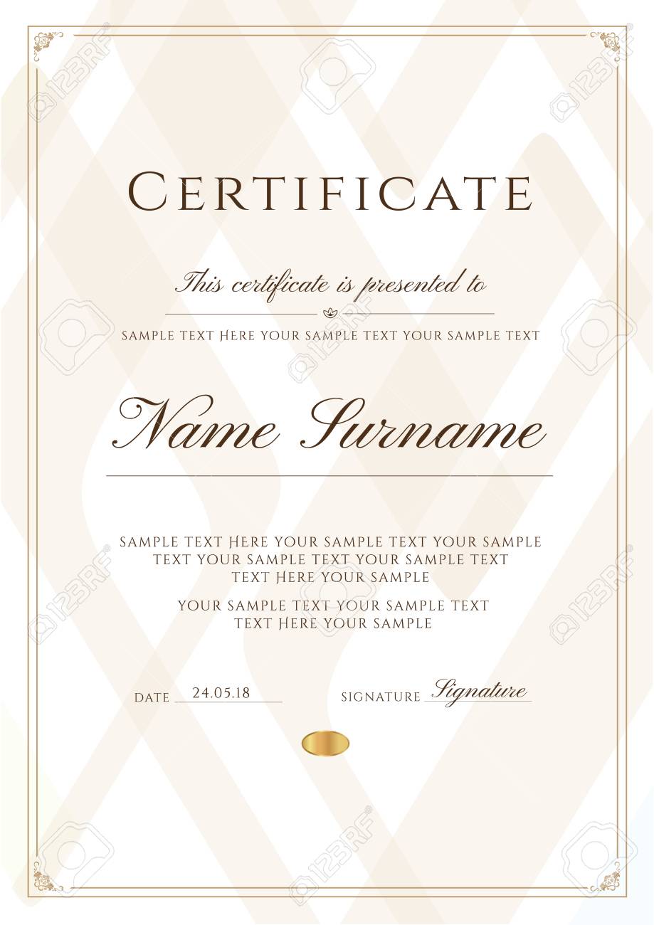 Certificate Template With Frame Border And Pattern. Design For Pertaining To Scroll Certificate Templates Certificate Template With Frame Border And Pattern. Design For Pertaining To Scroll Certificate Templates