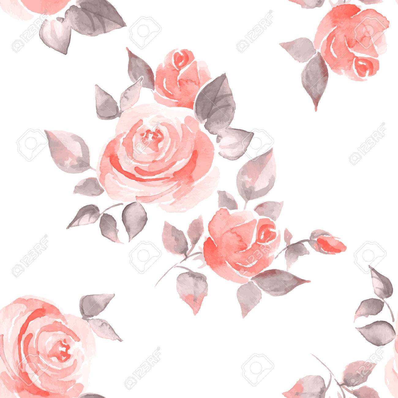 Background with beautiful roses. Seamless pattern vector 11 - 44290345 Background with beautiful roses. Seamless pattern vector 11 - 44290345