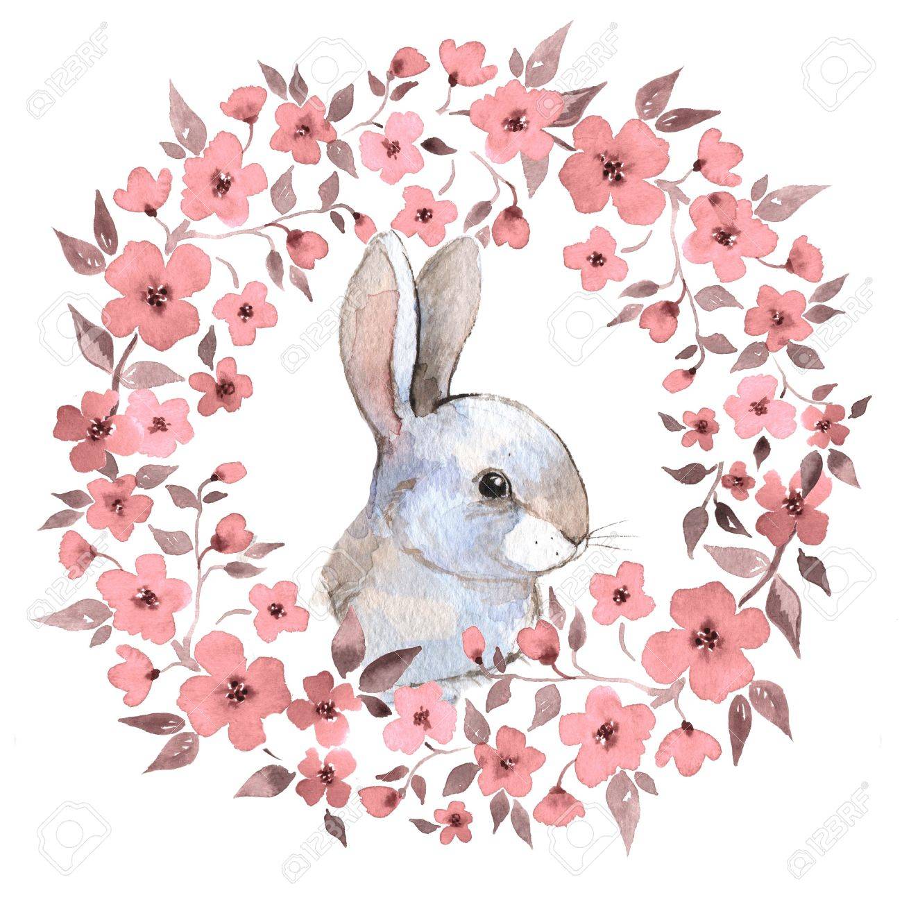 白いウサギ ウサギと花の花輪 水彩イラスト 2 の写真素材 画像素材 Image 白いウサギ ウサギと花の花輪 水彩イラスト 2 の写真素材 画像素材 Image