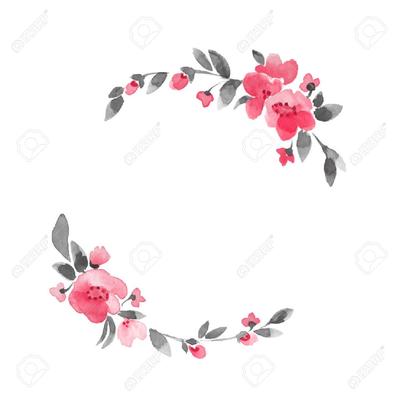 simple floral wreath watercolor