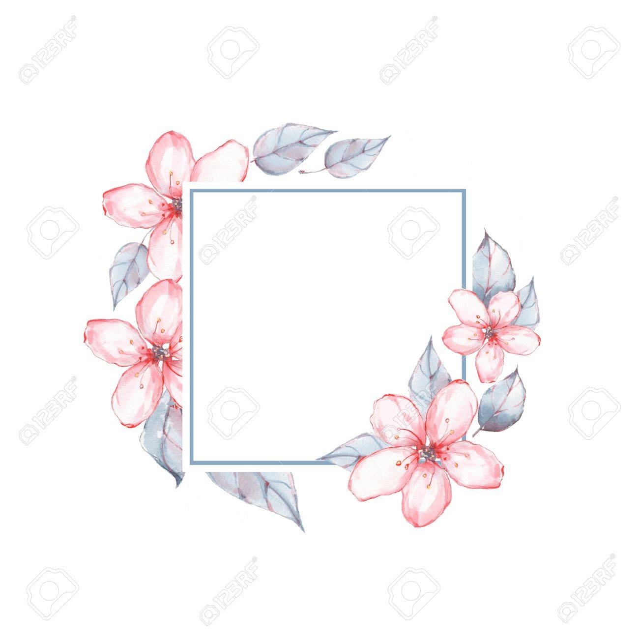 watercolor floral frame watercolor