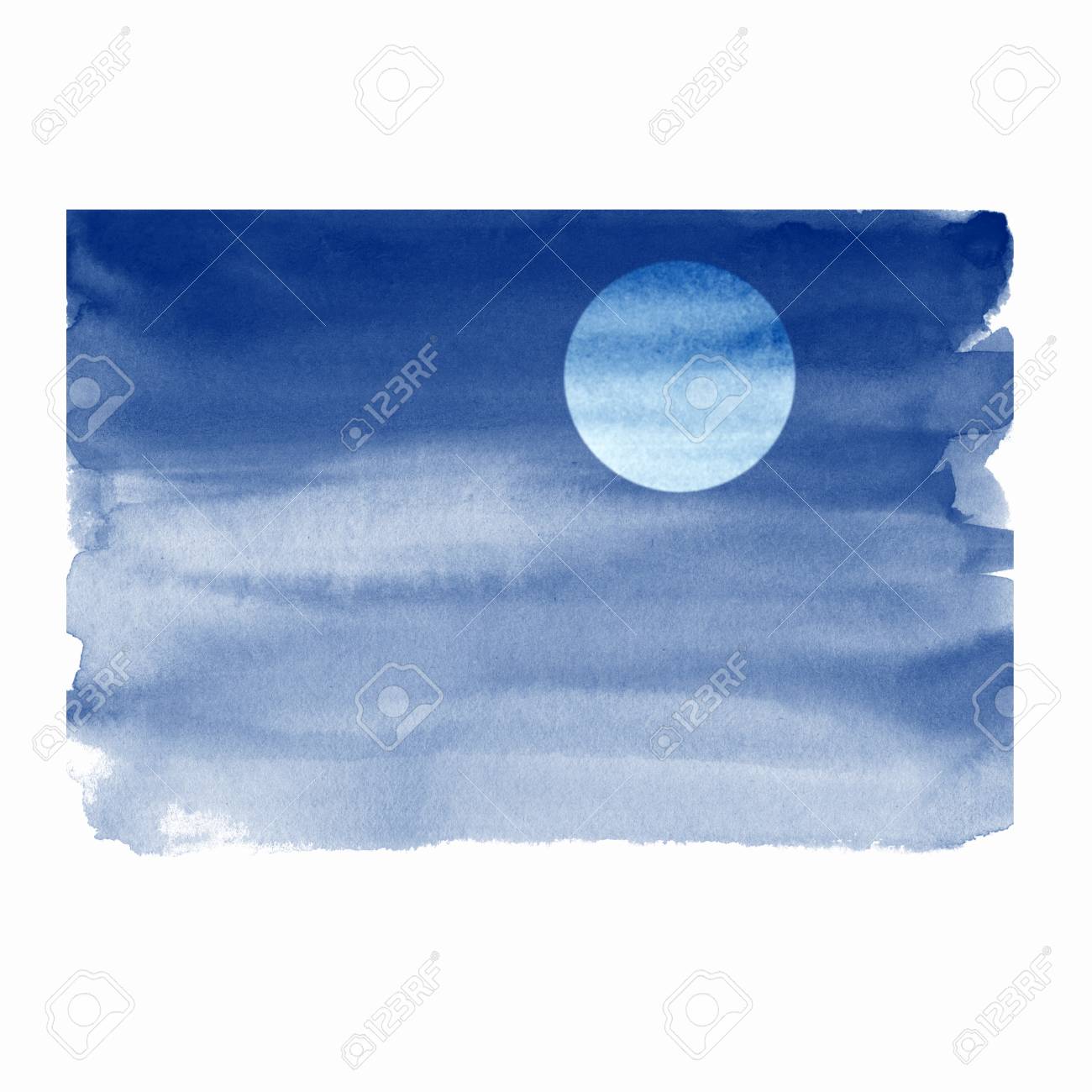 Watercolor night sky with moon, simple illustration - 88290661 Watercolor night sky with moon, simple illustration - 88290661