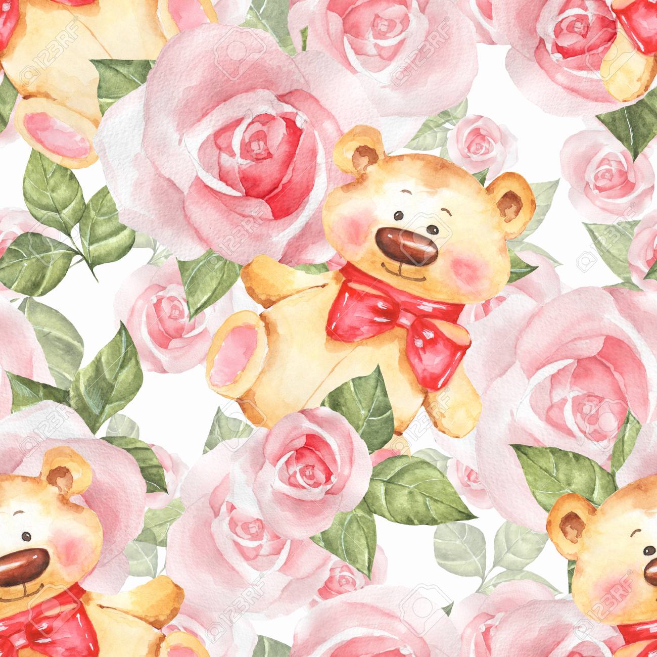 floral teddy bear