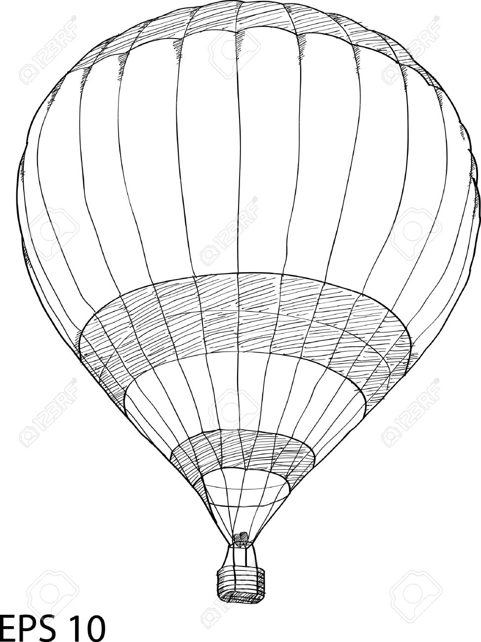 hot air balloon vector sketch up line stock vector 20928493
