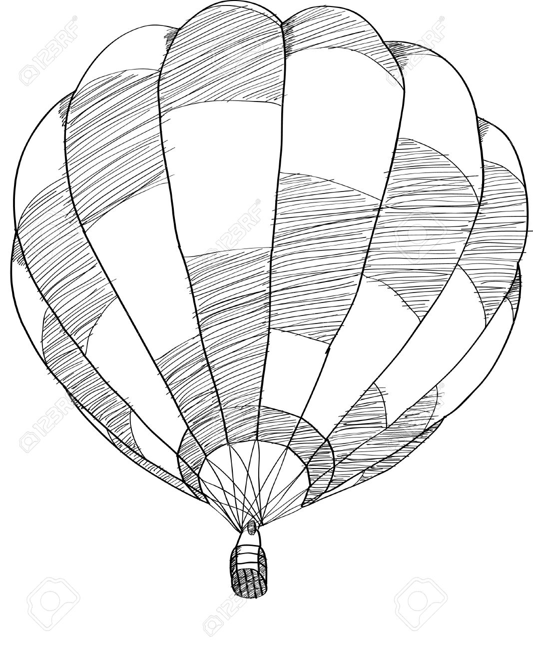 hot air balloon vector sketch up line stock vector 20928513