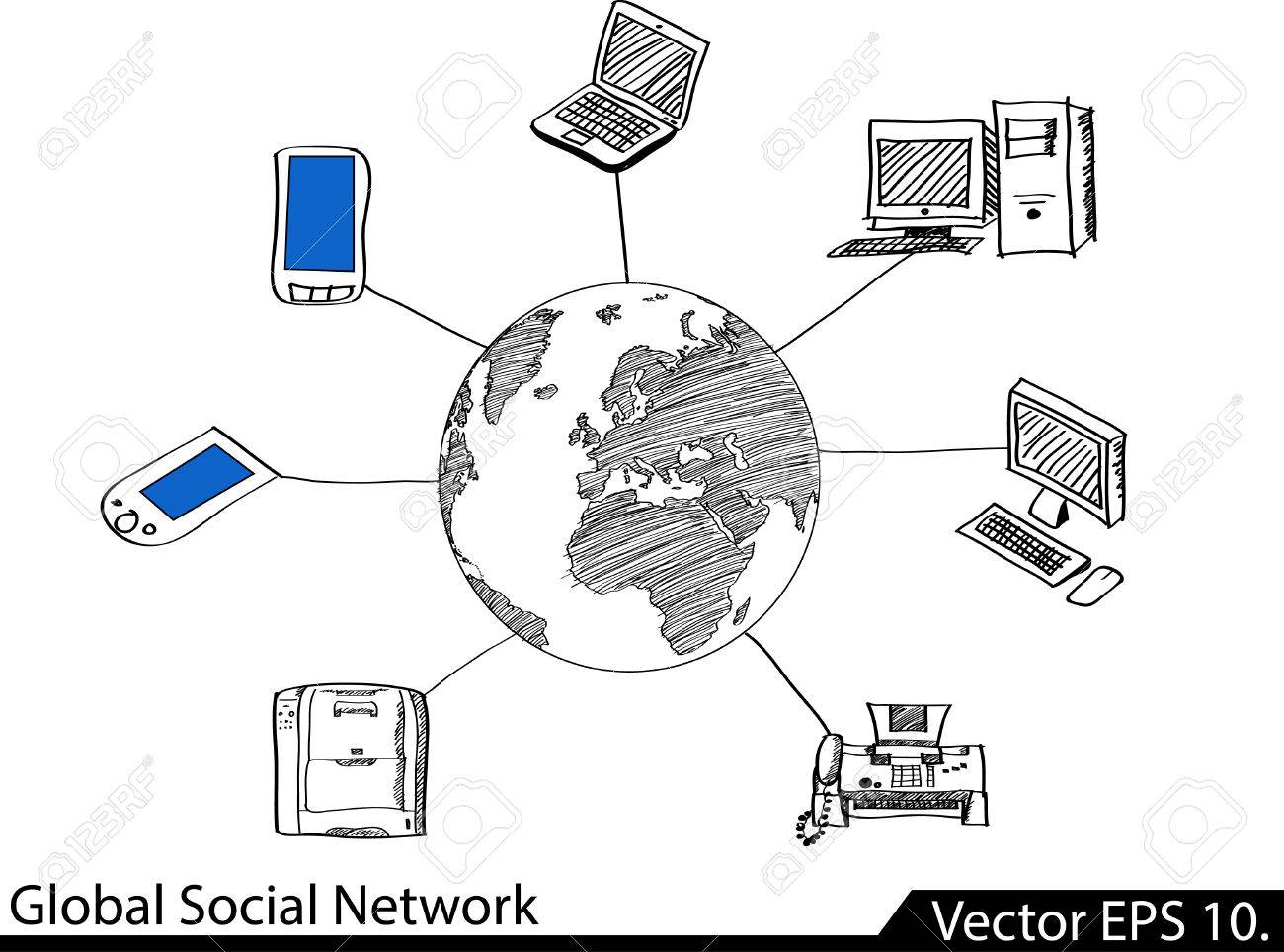 Lan Network Diagram Illustrator For Business And Technology Concept Royalty Free Cliparts Vectors And Stock Illustration Image