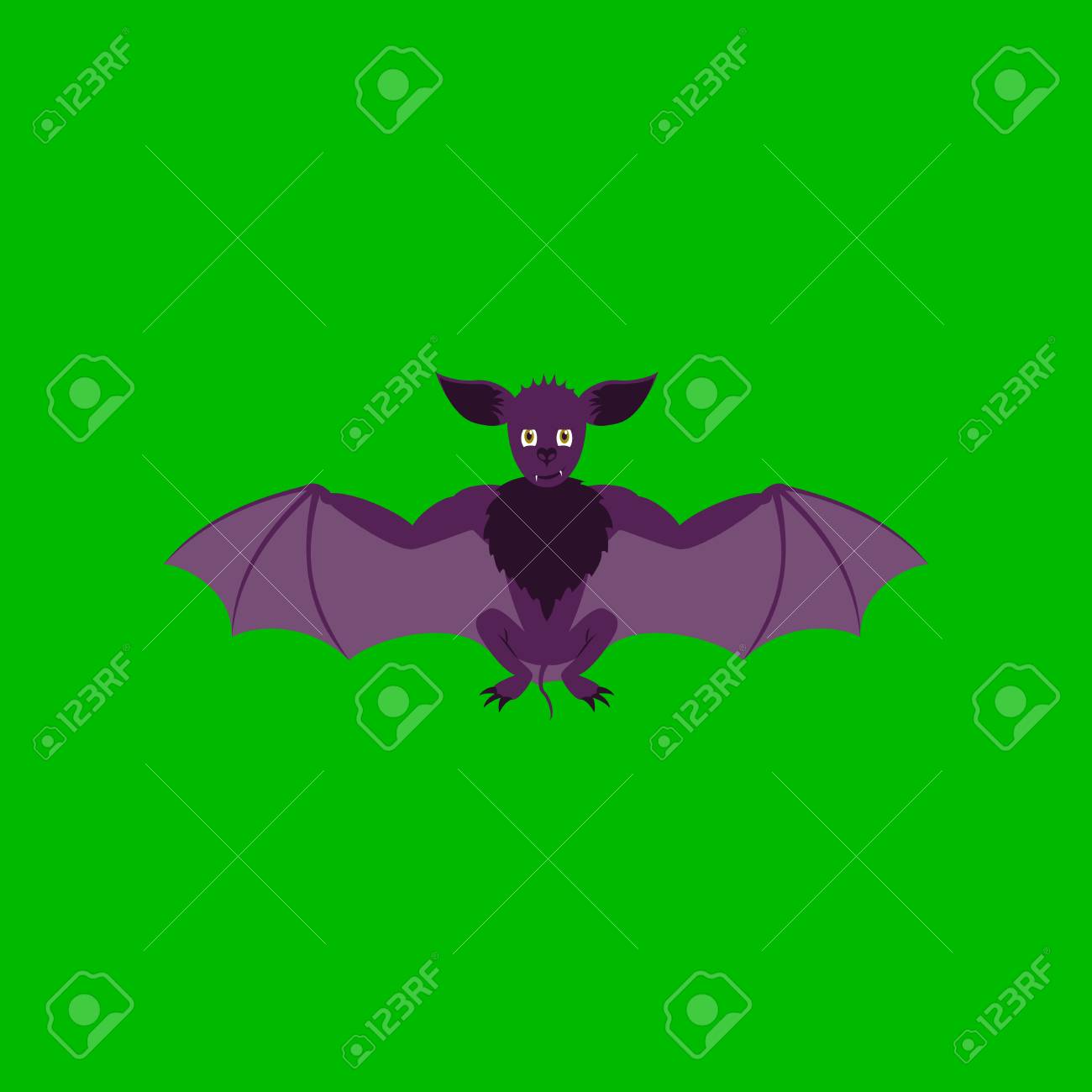 かわいいコウモリのスタイリッシュな背景のフラットの図のイラスト素材 ベクタ Image