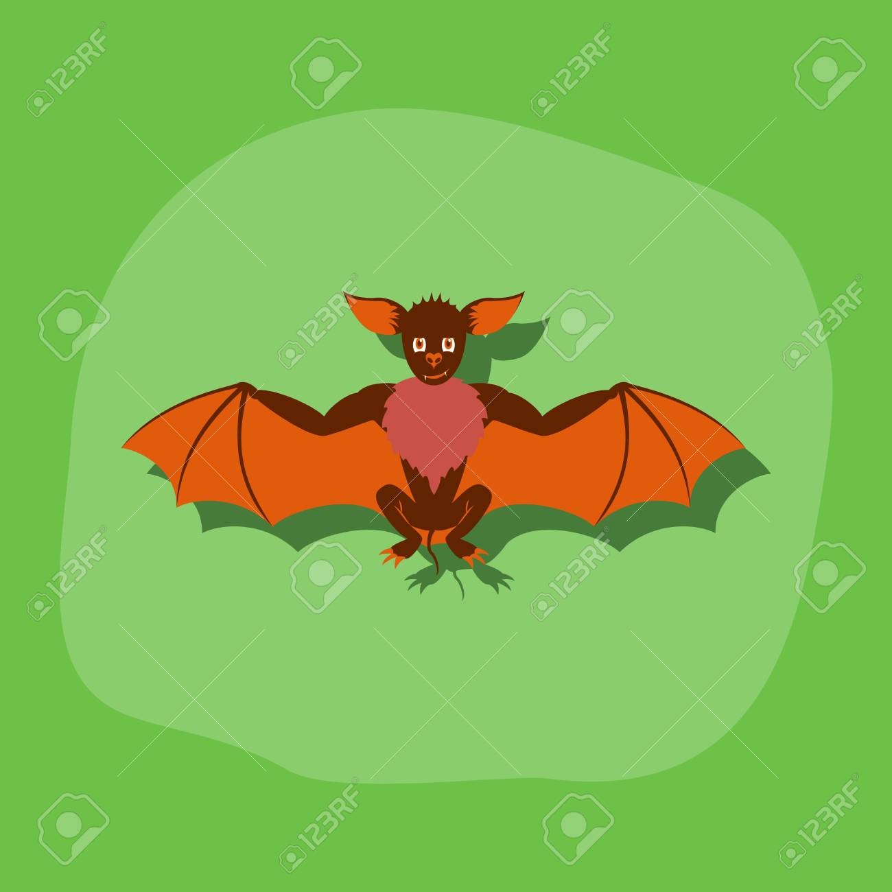 かわいいコウモリのスタイリッシュな背景紙ステッカーのイラスト素材 ベクタ Image