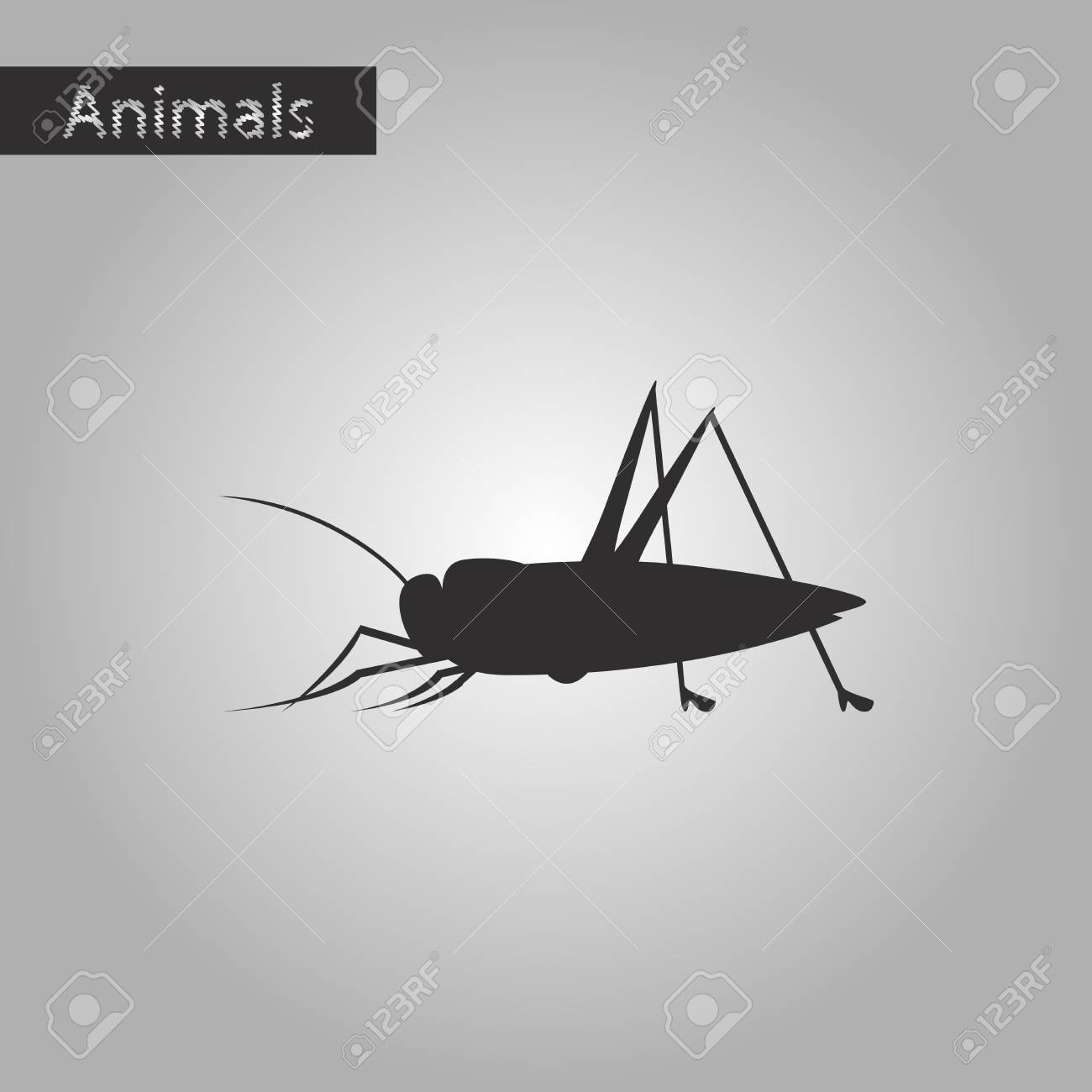 バッタの黒と白のスタイル アイコンのイラスト素材 ベクタ Image 73329879