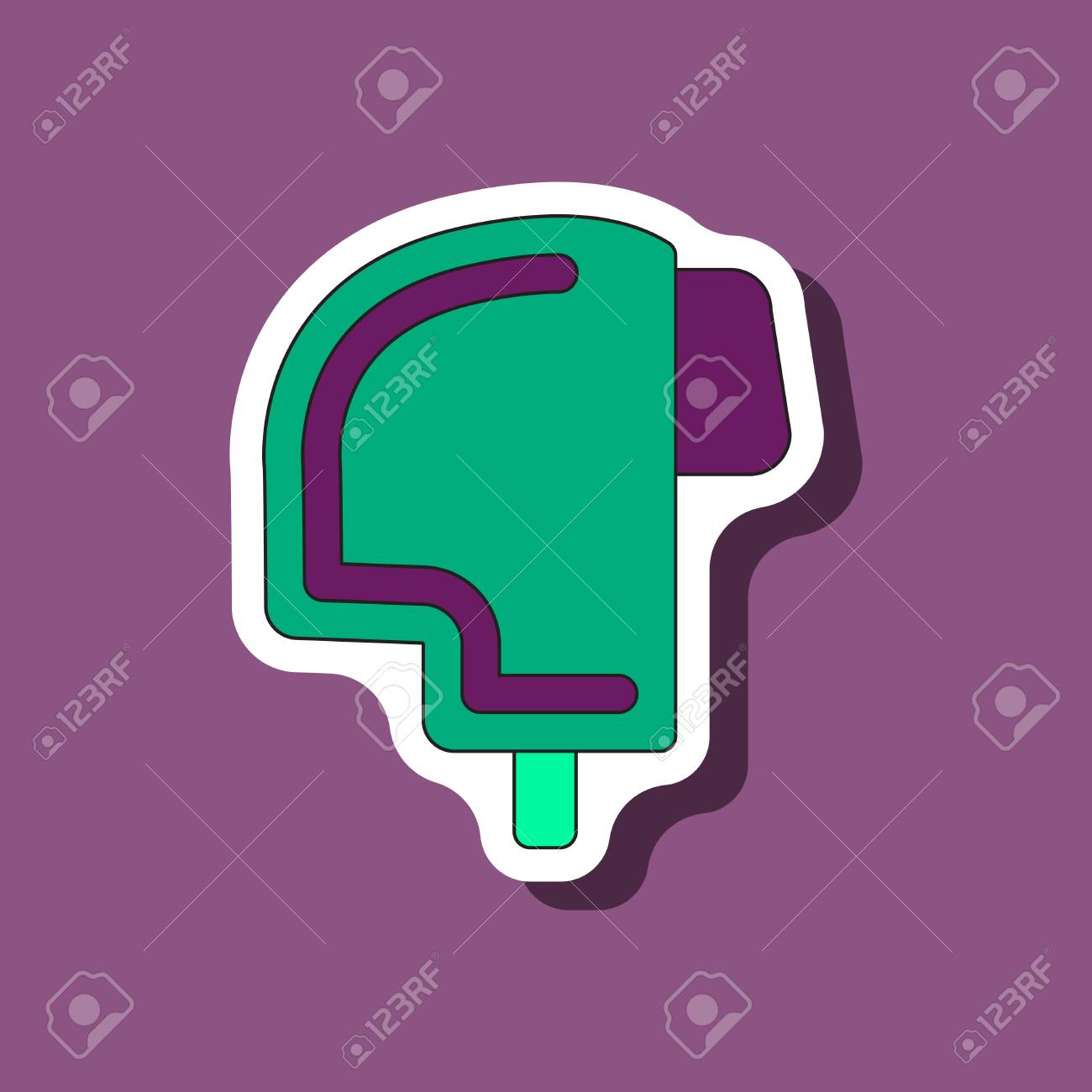 スタイリッシュな背景スキー ヘルメット紙ステッカーのイラスト素材 ベクタ Image