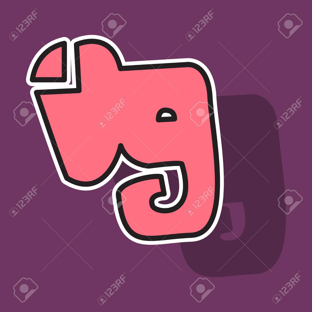 elephant evernote logo vector