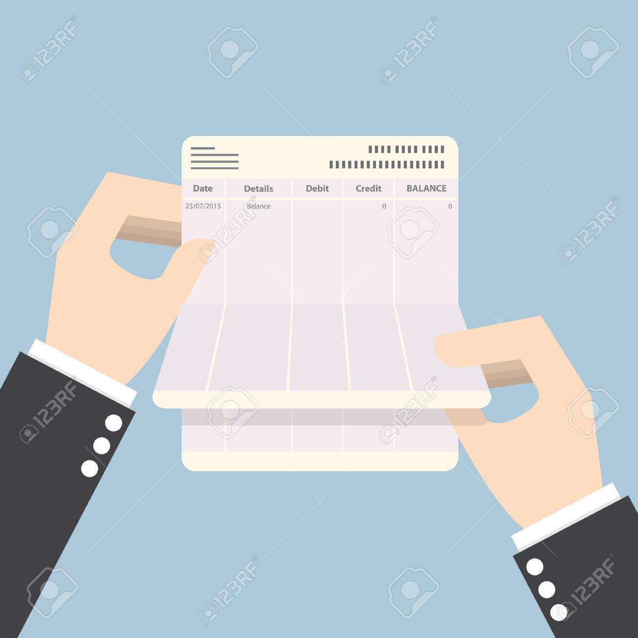 実業家両手通帳残高 ベクトル Eps10 と のイラスト素材 ベクタ Image