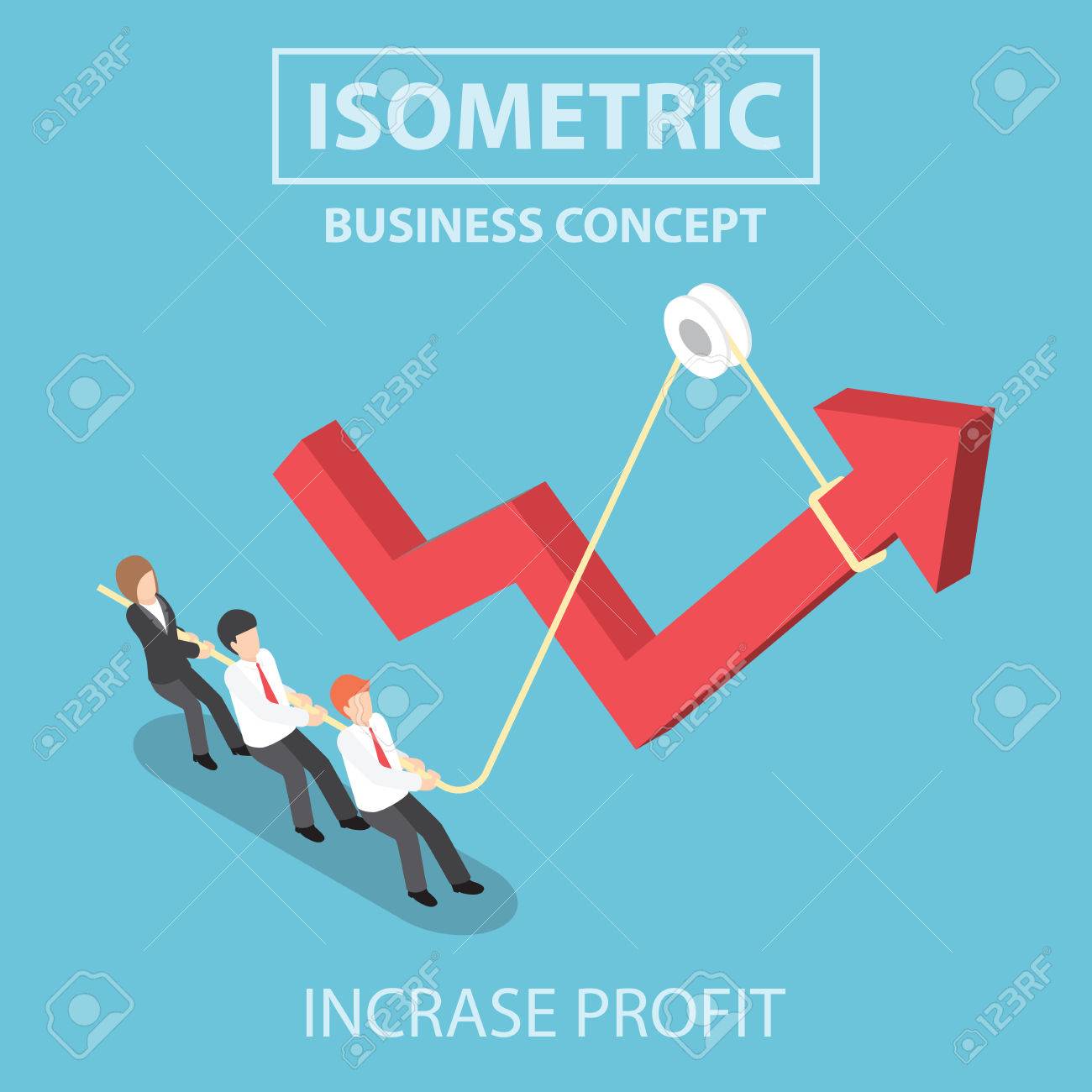 Business people pulling up arrow graph by using rope, Flat 3d web isometric infographics design, VECTOR, EPS10 - 51007351 Business people pulling up arrow graph by using rope, Flat 3d web isometric infographics design, VECTOR, EPS10 - 51007351