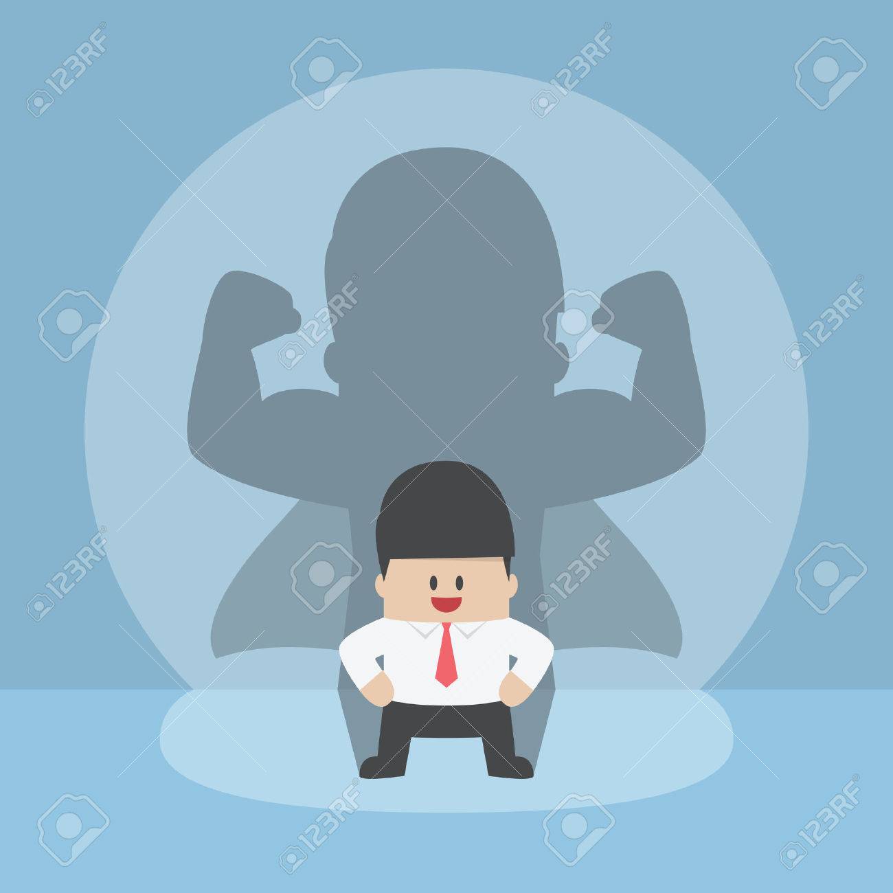Businessman with his strong shadow, successful, leadership, confident concept - 52140352 Businessman with his strong shadow, successful, leadership, confident concept - 52140352