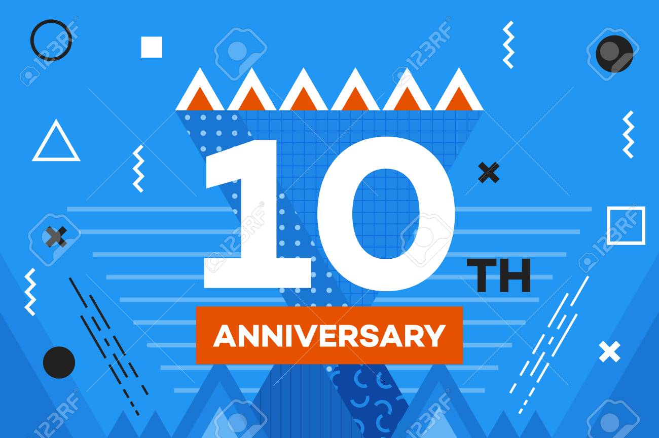 happy anniversary placard hipster abstract vector background