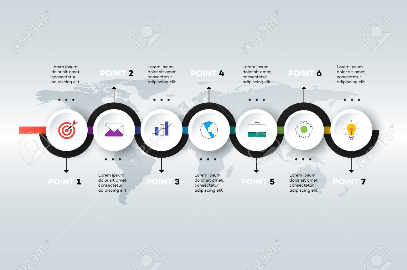 layered horizontal infographic timeline vector template for time line layouts