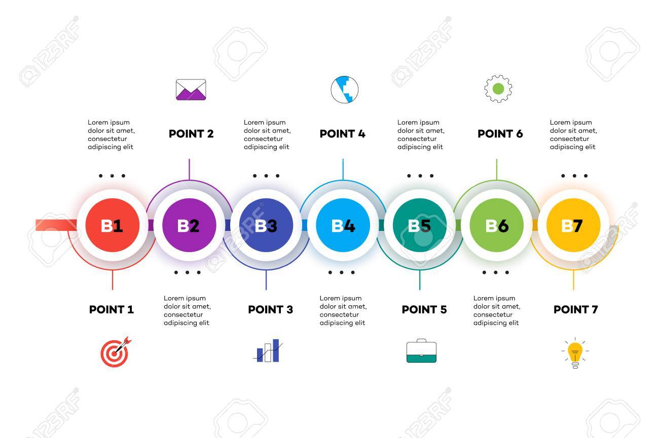 layered horizontal infographic timeline vector template for time line layouts