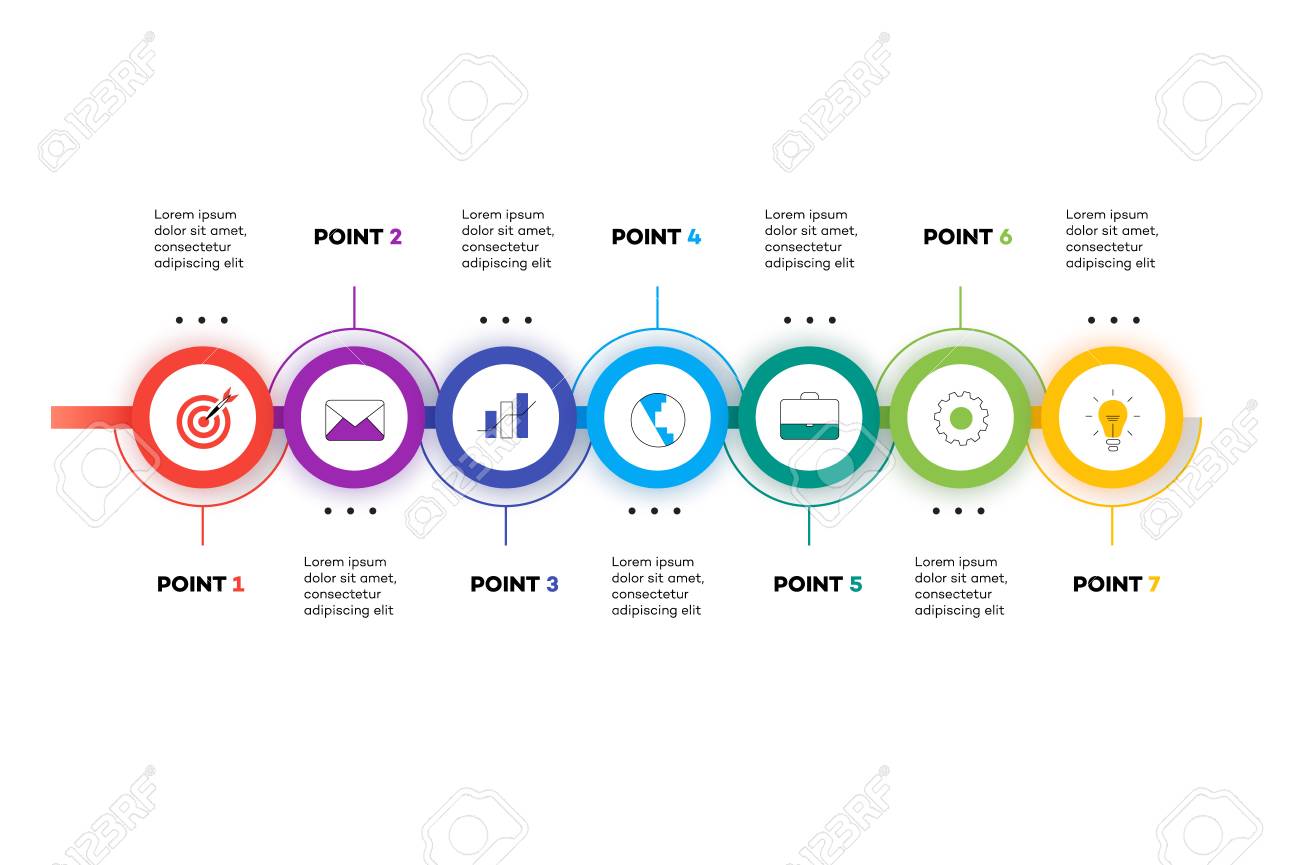 layered horizontal infographic timeline vector template for time line layouts
