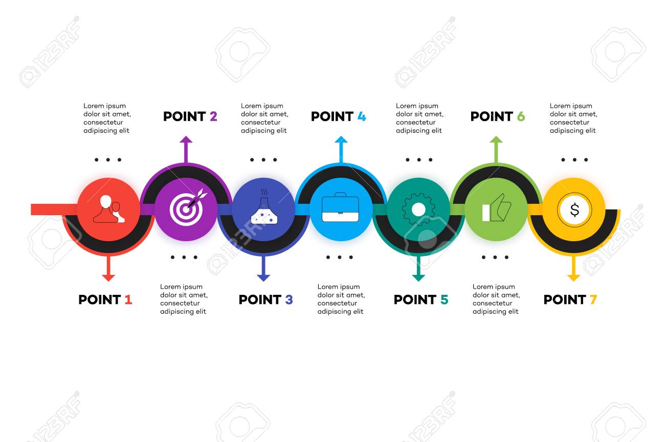 layered horizontal infographic timeline vector template for time line layouts