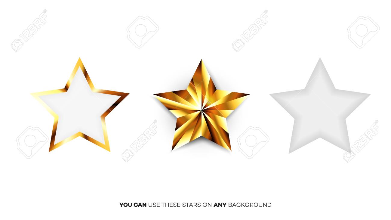 vector perfect glossy golden stars template for christmas award or