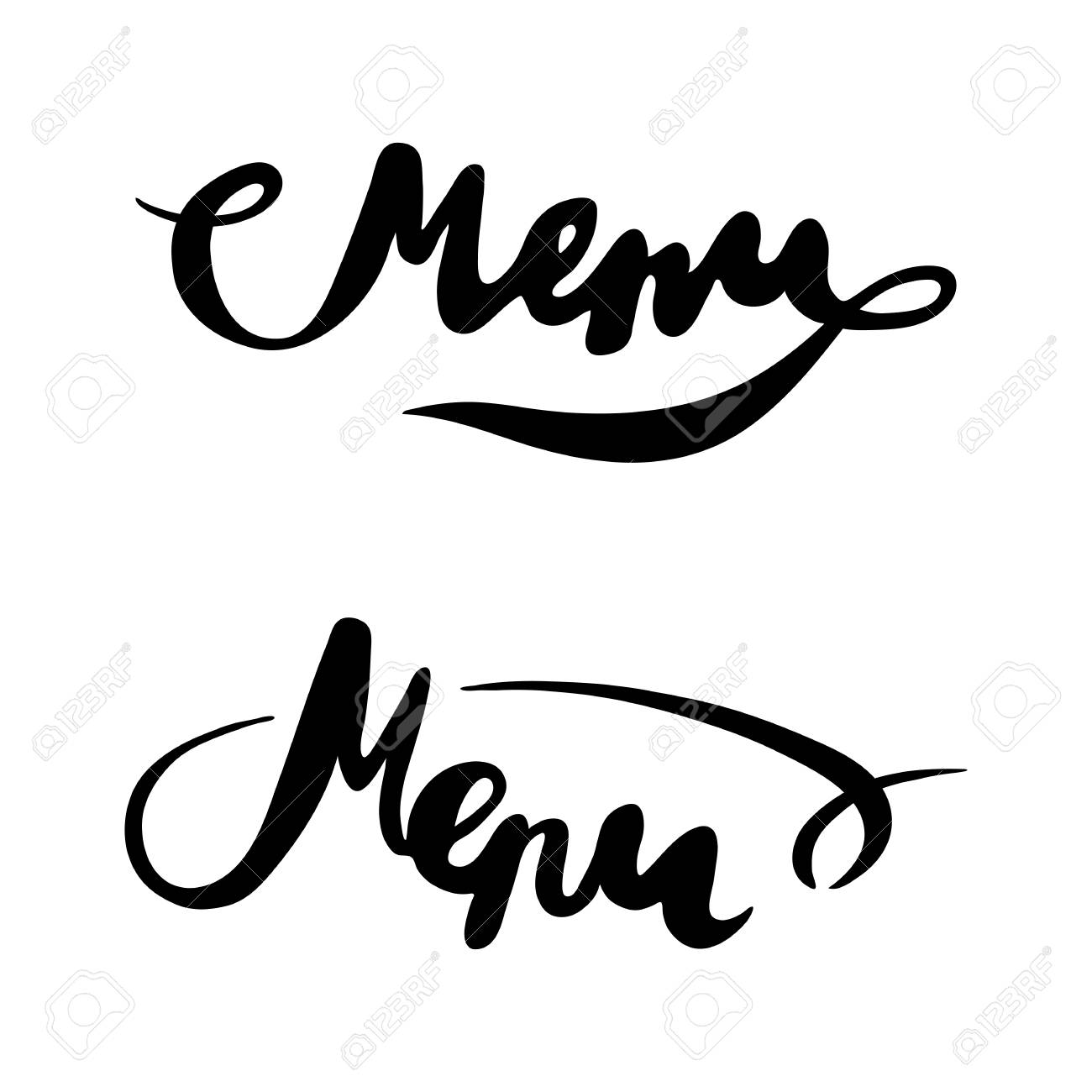 メニューの文字 ベクトルは手描き下ろし書道です のイラスト素材 ベクタ Image