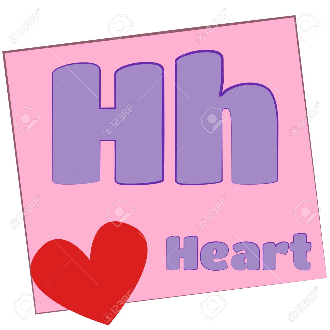 H Corazón Las Letras Del Alfabeto De Colores Con Palabras Que Empiecen Con Cada Una Y Su Imagen