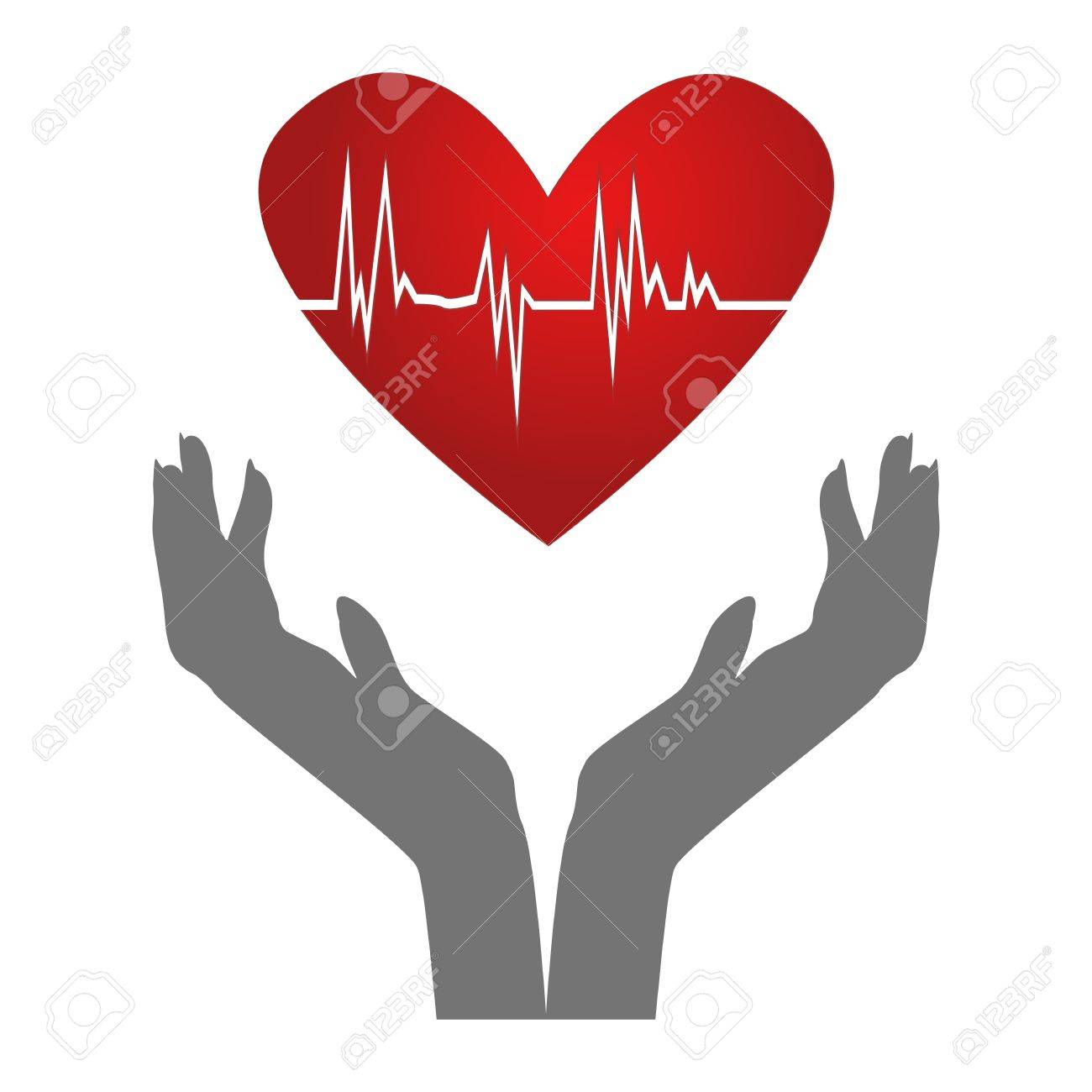 Heartbeat Silhouette Der Hande Herzen Mit Ekg Im Inneren Isoliert Auf Weiss Lizenzfreie Fotos Bilder Und Stock Fotografie Image 16784680