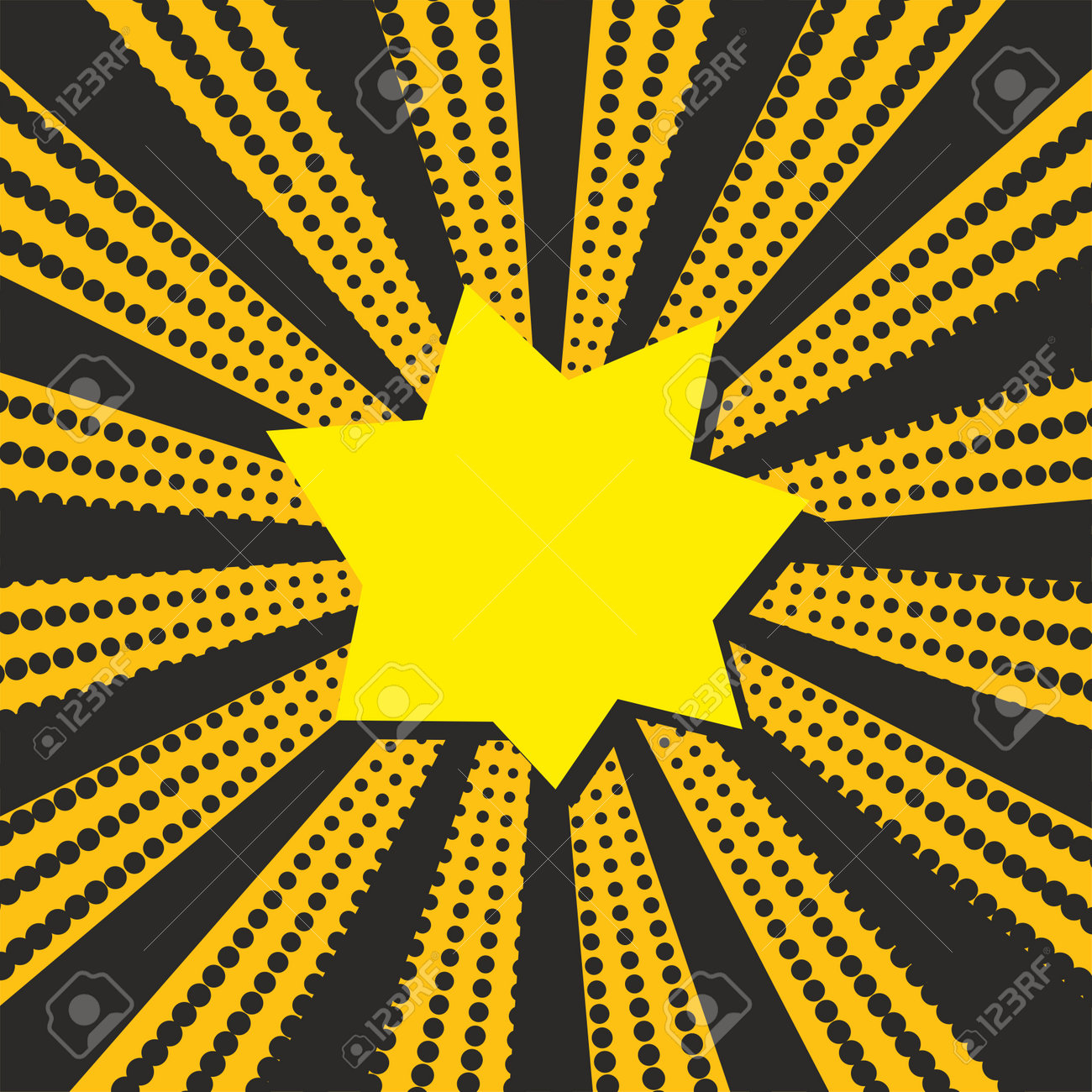 黒と黄色のドットアート作品