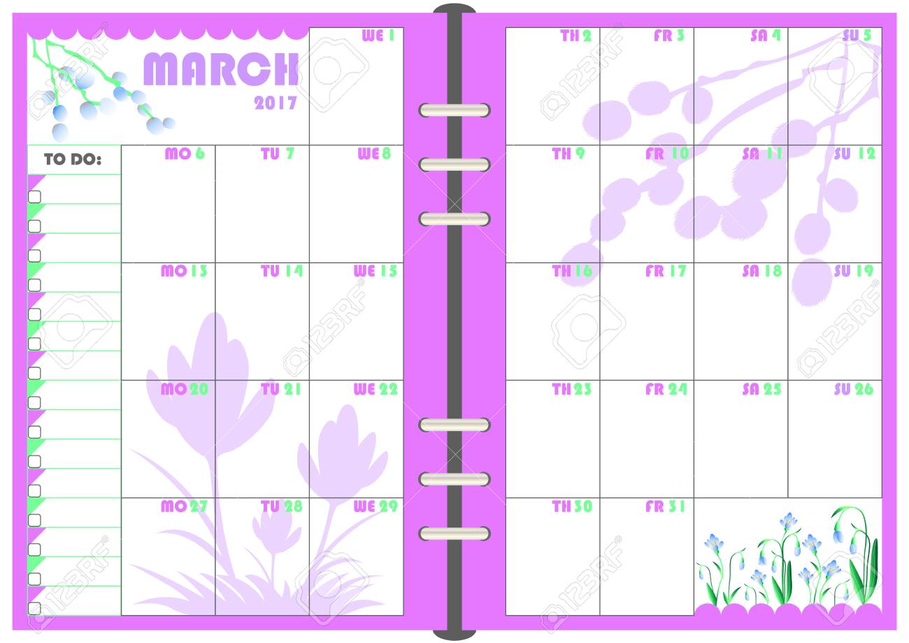 calendar daily planner template for monthly march 2017 note monthly daily planner
