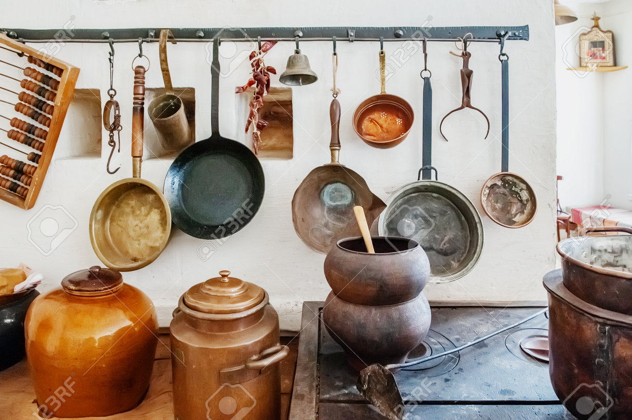 フランスアンティーク 木製の壁掛け キッチンツール ウォールシェルフ