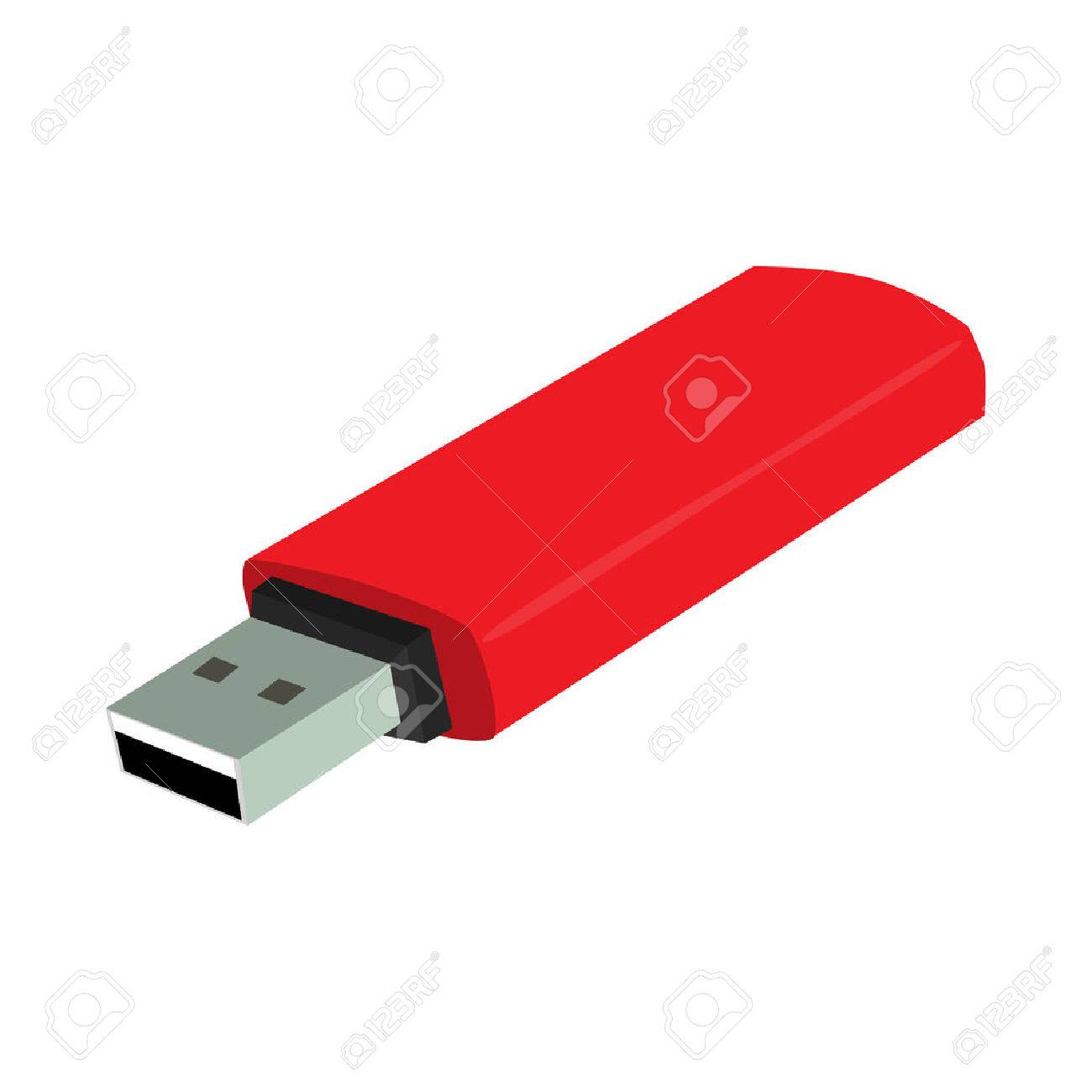Usb Flash Drive Rojo Ilustracion Ilustraciones Vectoriales Clip Art Vectorizado Libre De Derechos Image