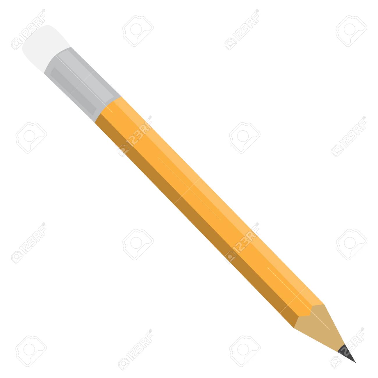 Isolated Orange Grey Pencil With Rubber Vector Illustration Royalty Free Cliparts Vectors And Stock Illustration Image