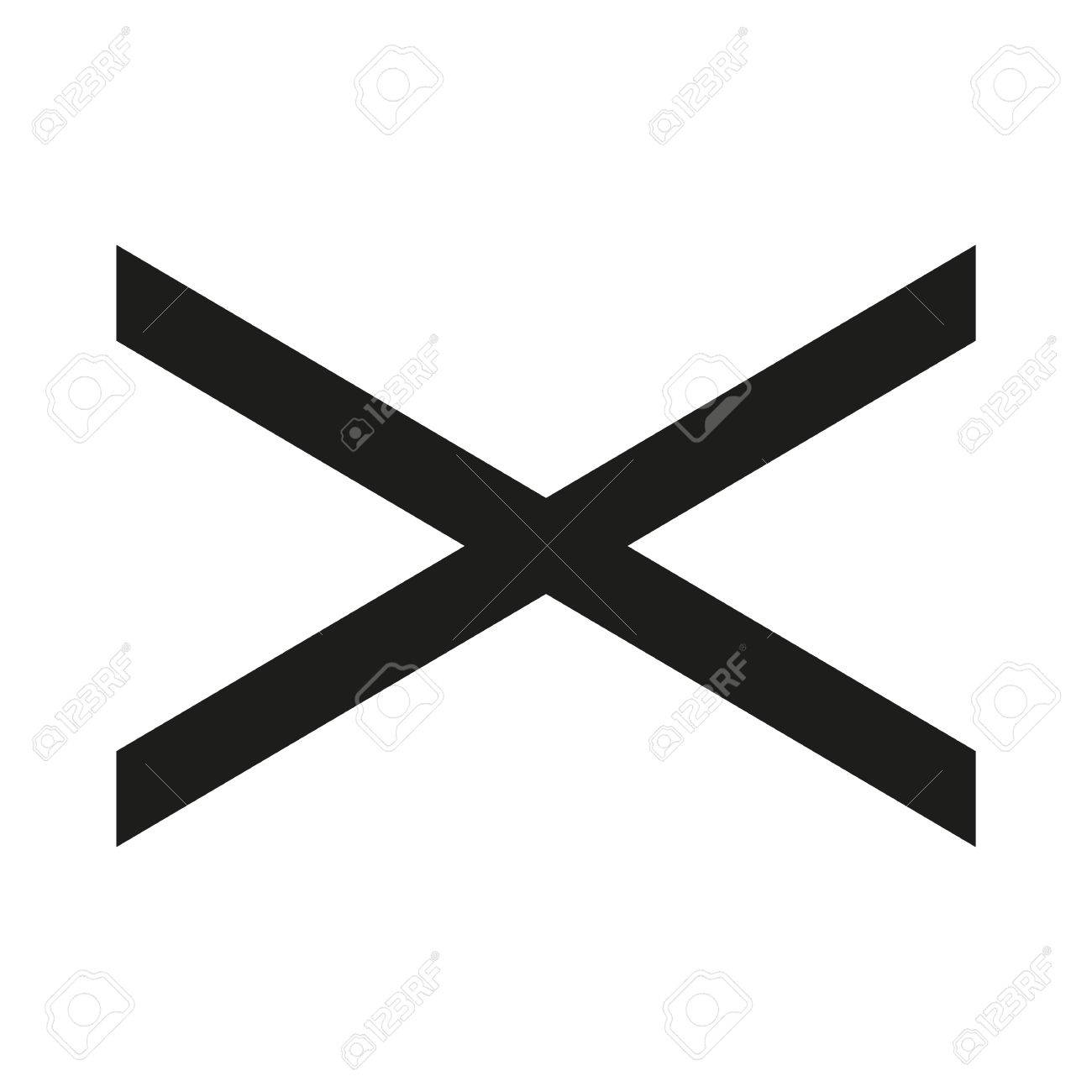 聖アンデレ十字十字アイコン黒いシルエット 古代キリスト教の記号 ラスターの図 の写真素材 画像素材 Image