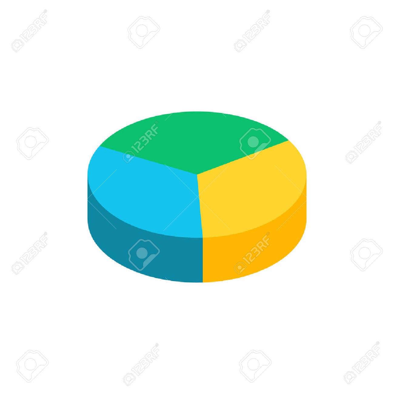 bulk isometric pie graph template realistic three dimensional