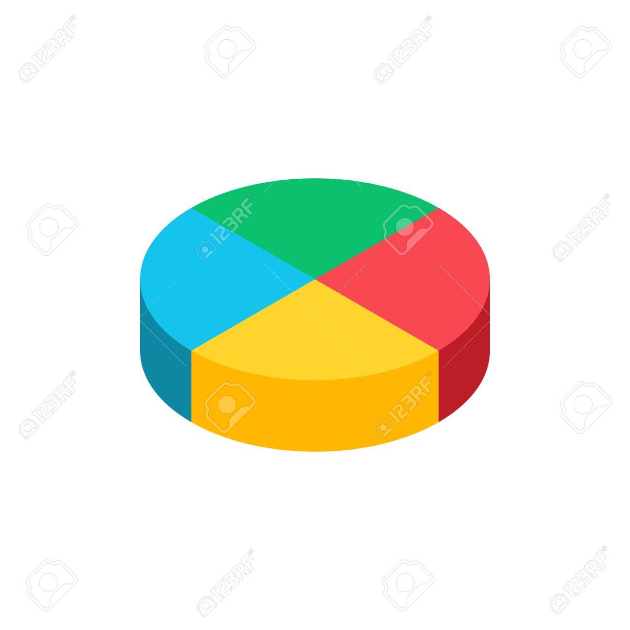 bulk isometric pie graph template realistic three dimensional