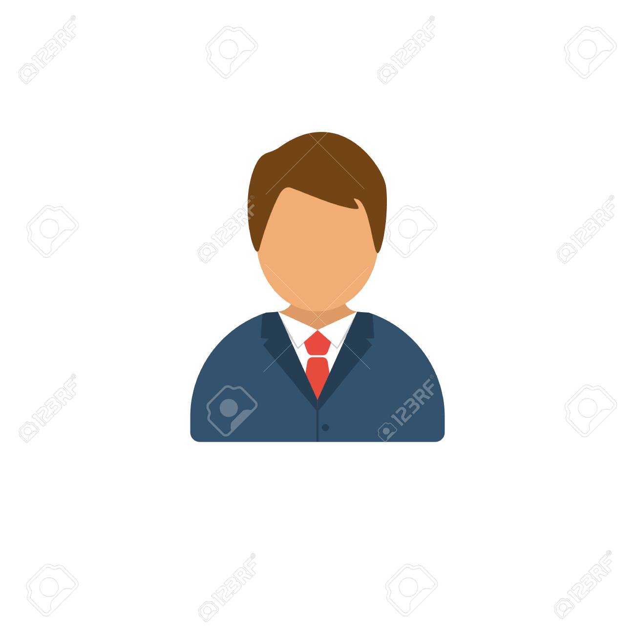 スーツ シルエット抽象的なイメージの人 フラット スタイルのアイコン ラスター図 の写真素材 画像素材 Image