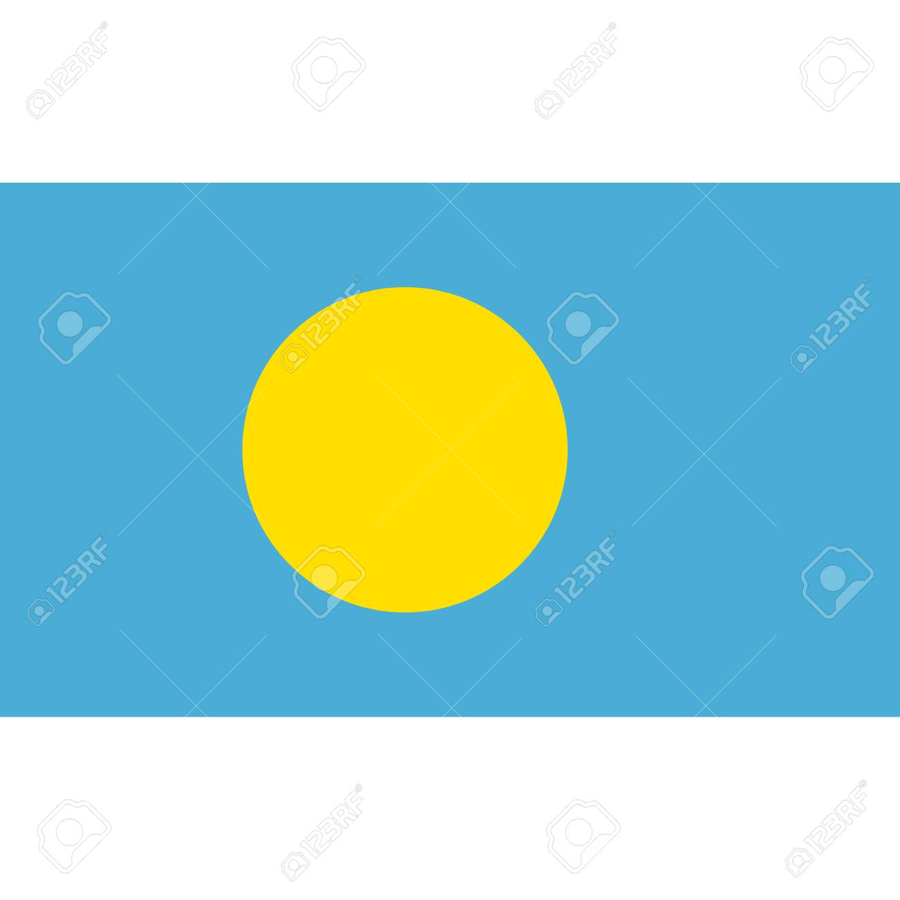 パラオ国旗 公式色と割合正しく パラオ共和国の国旗 ベクトル図のイラスト素材 ベクタ Image