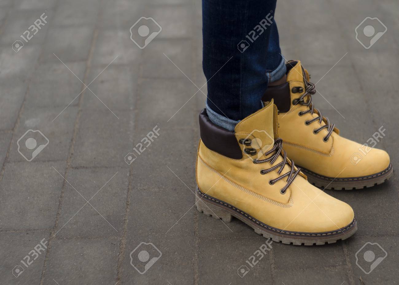 yellow winter shoes