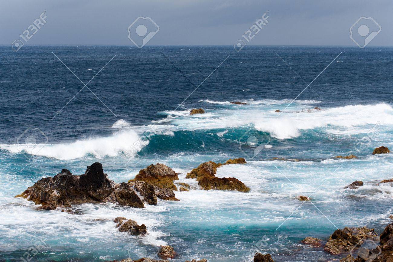 atlantic ocean waves volcanic island nature portugal azores travel nature ocean waves