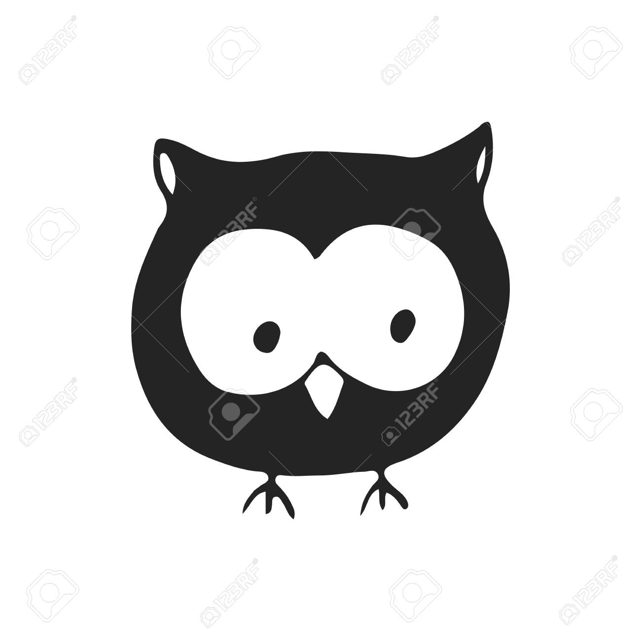 かわいい手は 北欧風の漫画フクロウと保育園のポスターを描いた モノクロのベクター イラストです のイラスト素材 ベクタ Image 8135