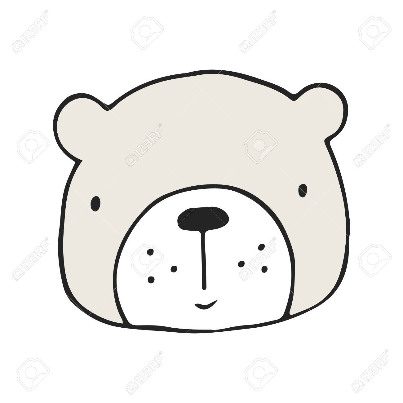 北欧スタイルでクマとかわいい手描き下ろしポスター ベクトルの図 のイラスト素材 ベクタ Image