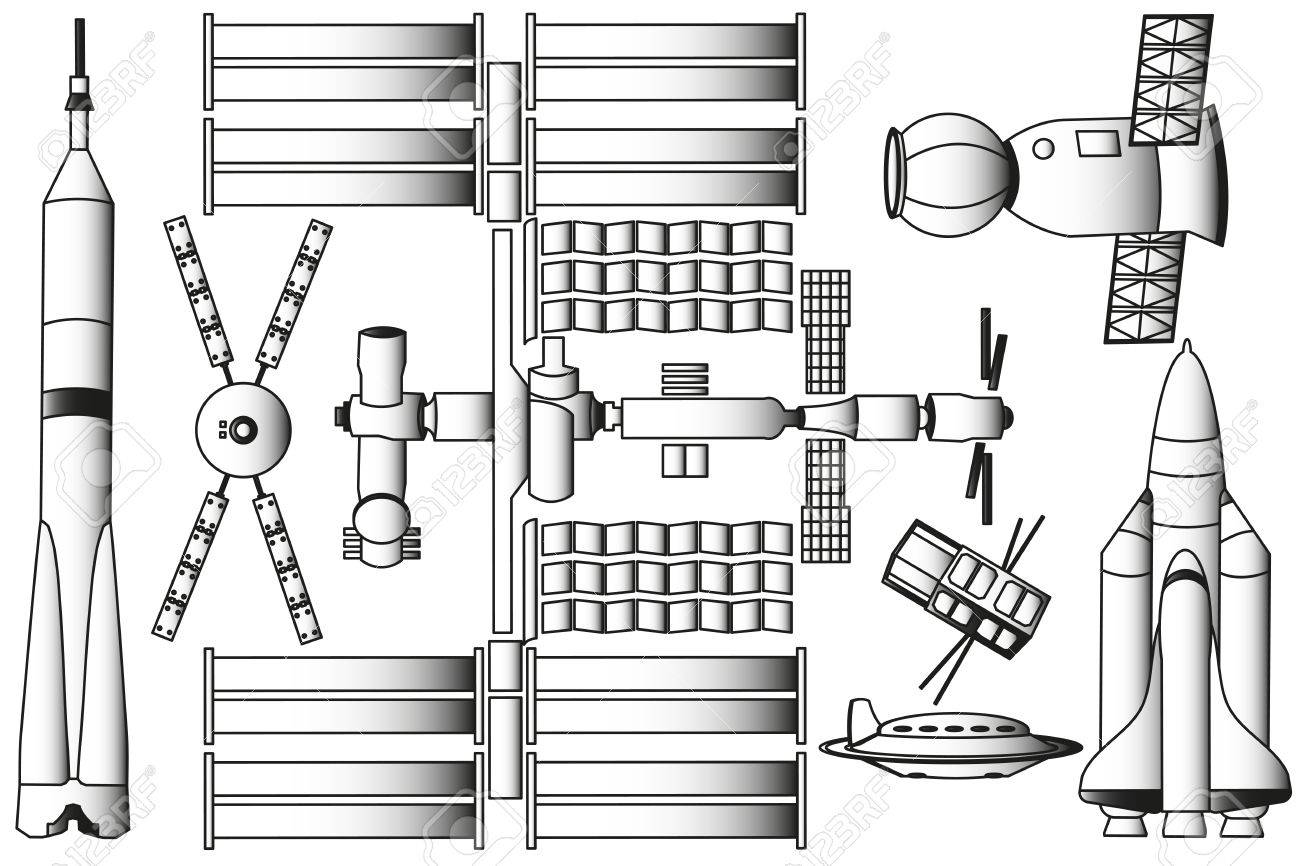 宇宙船や宇宙ステーションのベクトル イラストのイラスト素材 ベクタ Image