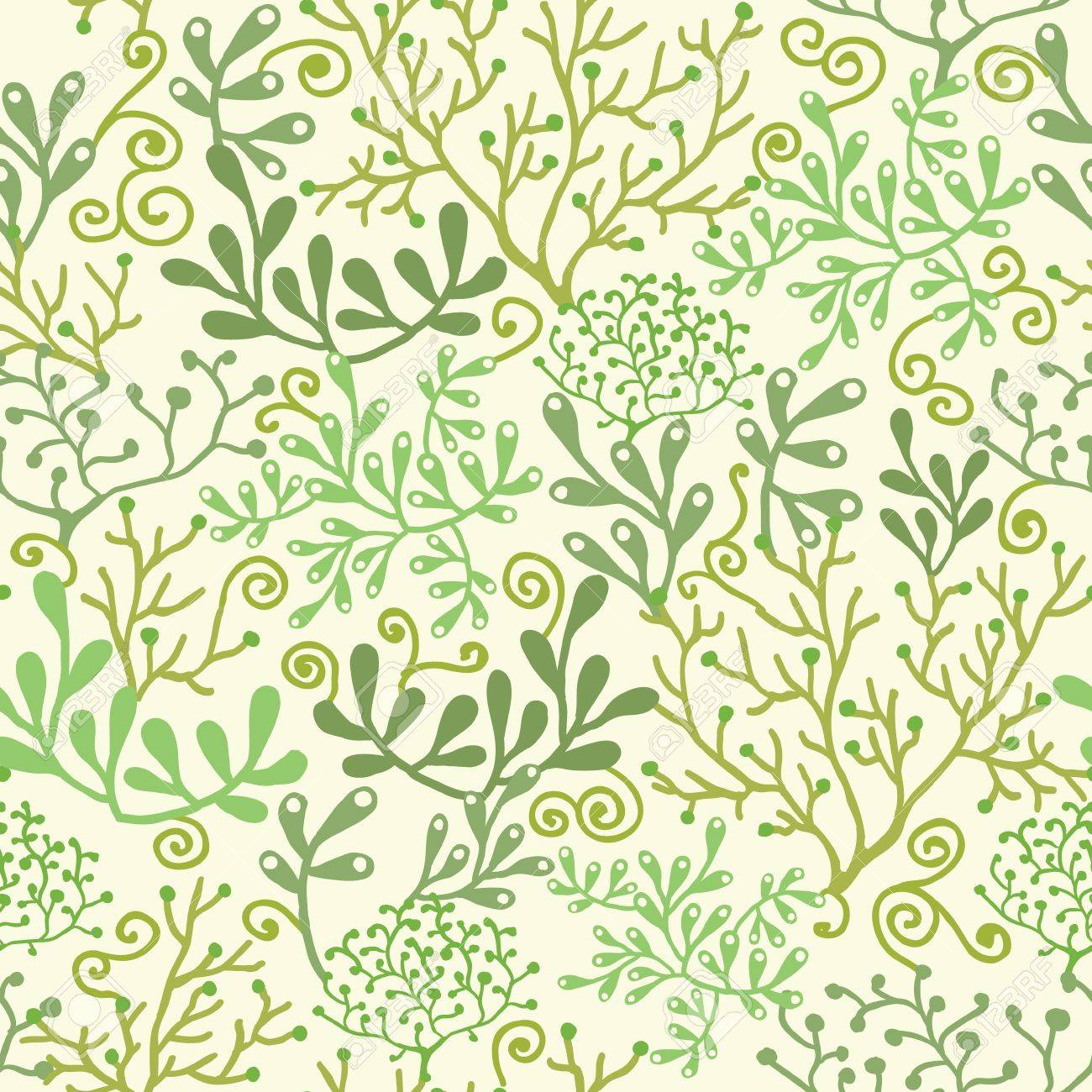 Underwater Seaweed Garden Seamless Pattern Background Royalty Free Underwater Seaweed Garden Seamless Pattern Background Royalty Free