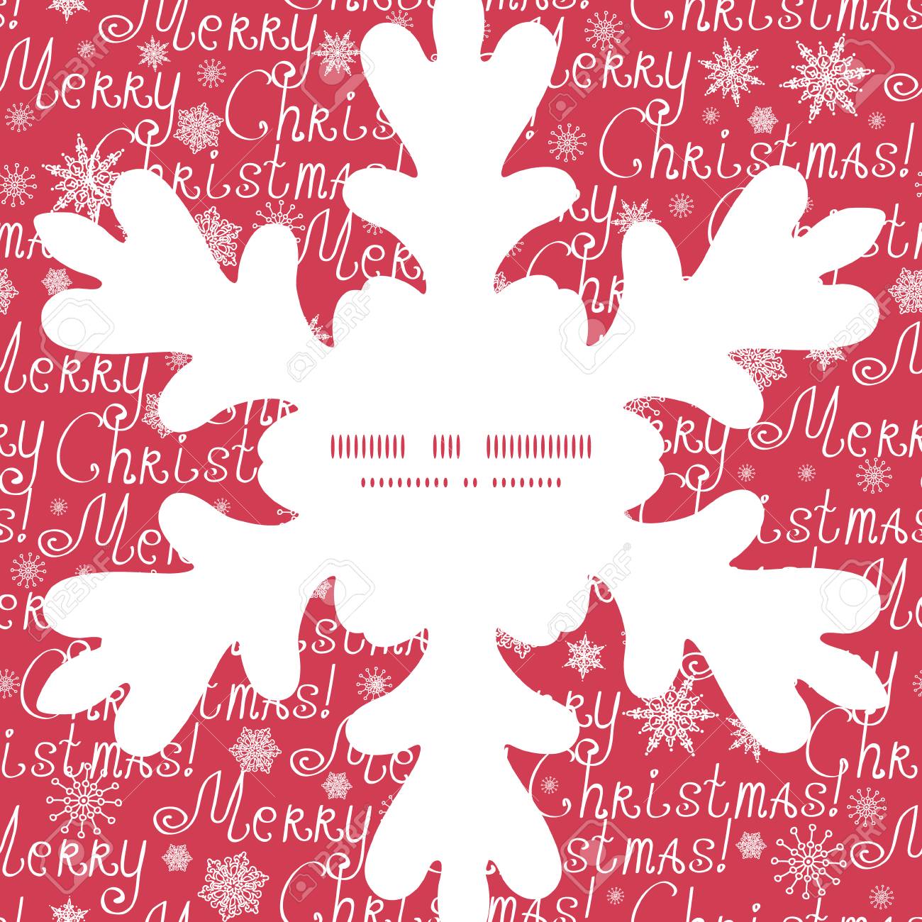 Vector Buon Testo Natale Modello Fiocco Di Neve Silhouette Modello Carta Cornice