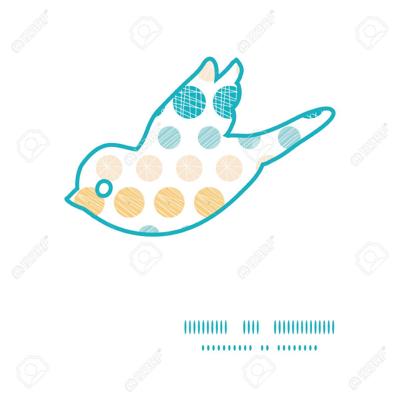 Vector Texture Cercles Rayures Silhouette Oiseau Abstrait Cadre De Conception De Modèle Graphique