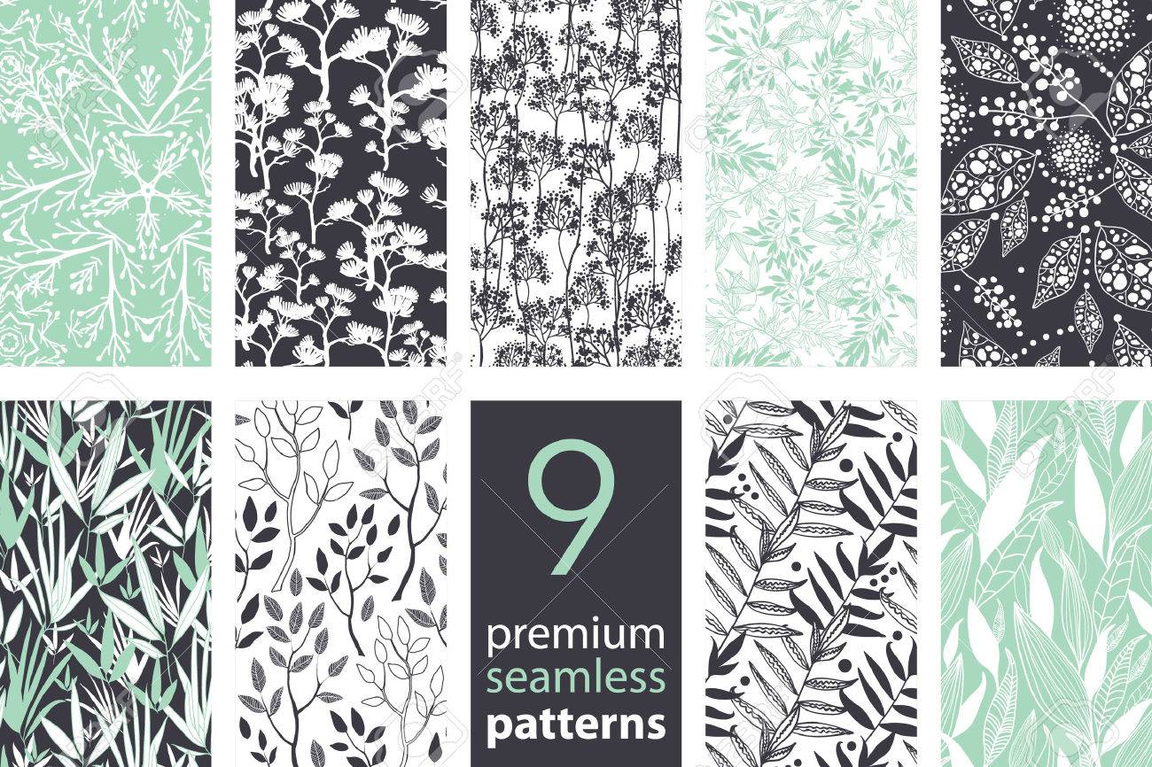 Vector 9 Branches Set Seamless Pattern graphic design - 43833051 Vector 9 Branches Set Seamless Pattern graphic design - 43833051