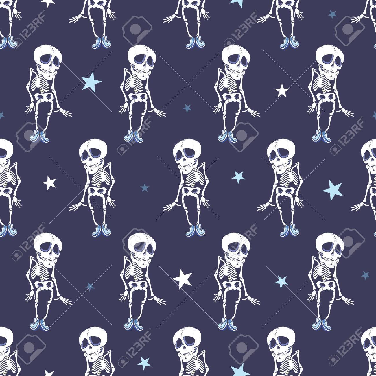 Vector Dancing Skeletons Halloween Seamless Pattern graphic design - 44038746 Vector Dancing Skeletons Halloween Seamless Pattern graphic design - 44038746