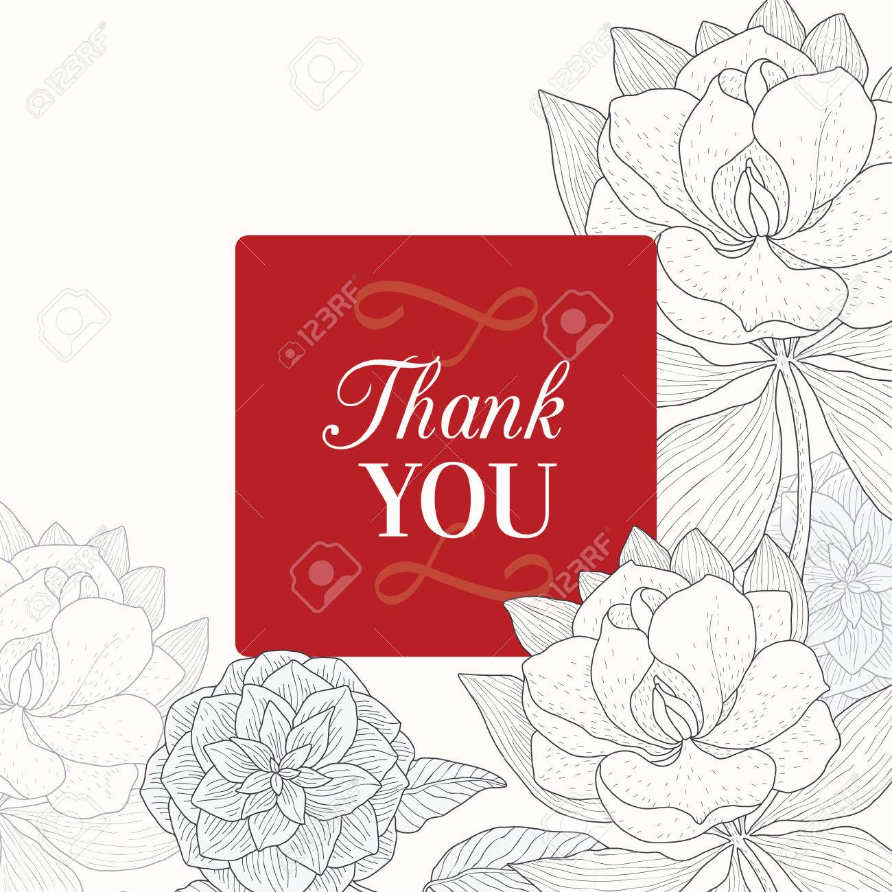 vector vintage red black frame floral drawing wedding thank you black and red thank you cards