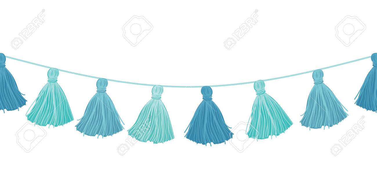 Vector Baby Boy Blue Hanging Decorative Tassels With Ropes Horizontal Seamless Repeat Border Pattern. Great For Handmade Cards, Invitations, Wallpaper, Packaging, Nursery Designs. Royalty Free SVG, Cliparts, Vectors, And Stock Illustration. Image Vector Baby Boy Blue Hanging Decorative Tassels With Ropes Horizontal Seamless Repeat Border Pattern. Great For Handmade Cards, Invitations, Wallpaper, Packaging, Nursery Designs. Royalty Free SVG, Cliparts, Vectors, And Stock Illustration. Image